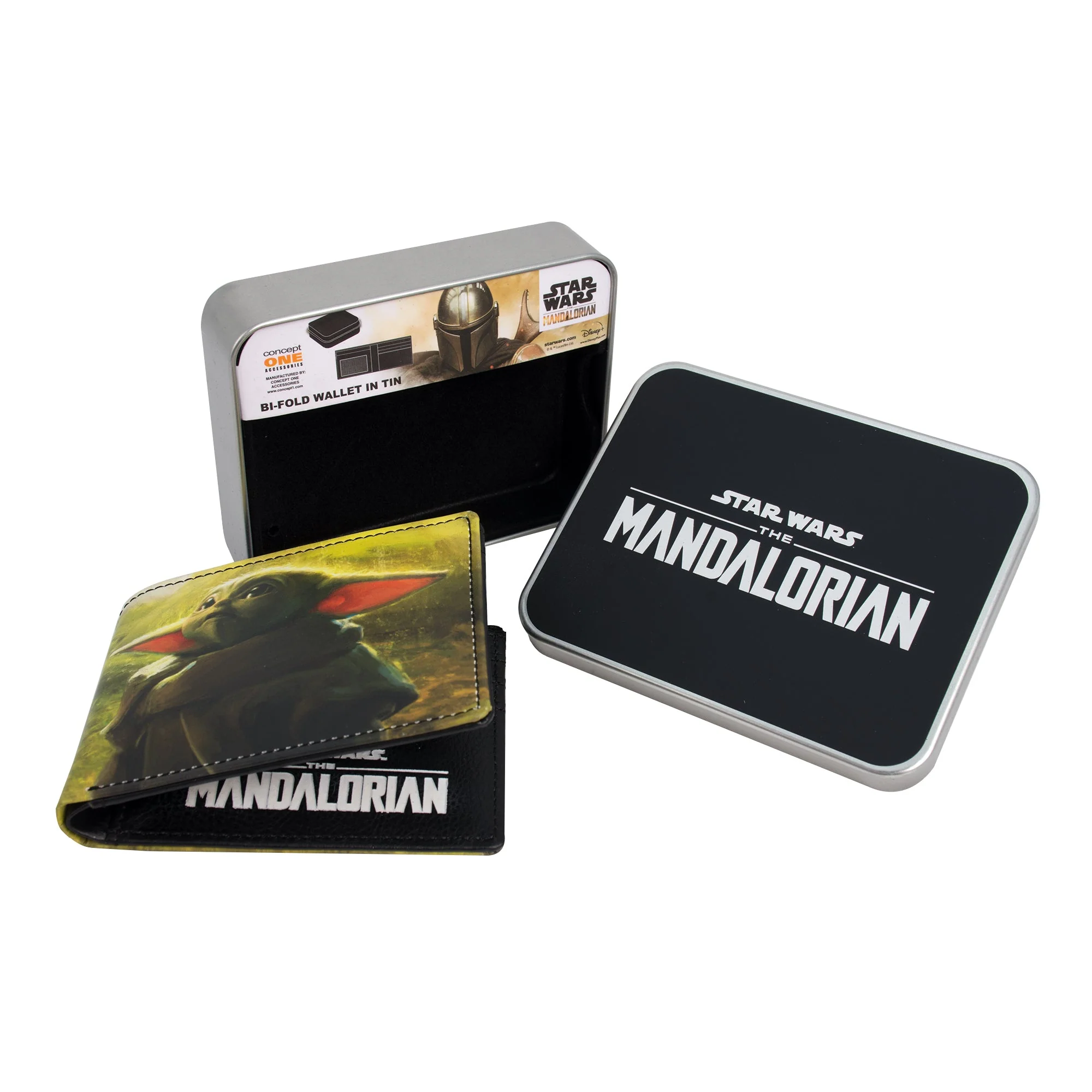 Star Wars Grogu Slim Bifold Wallet with Decorative Tin Case