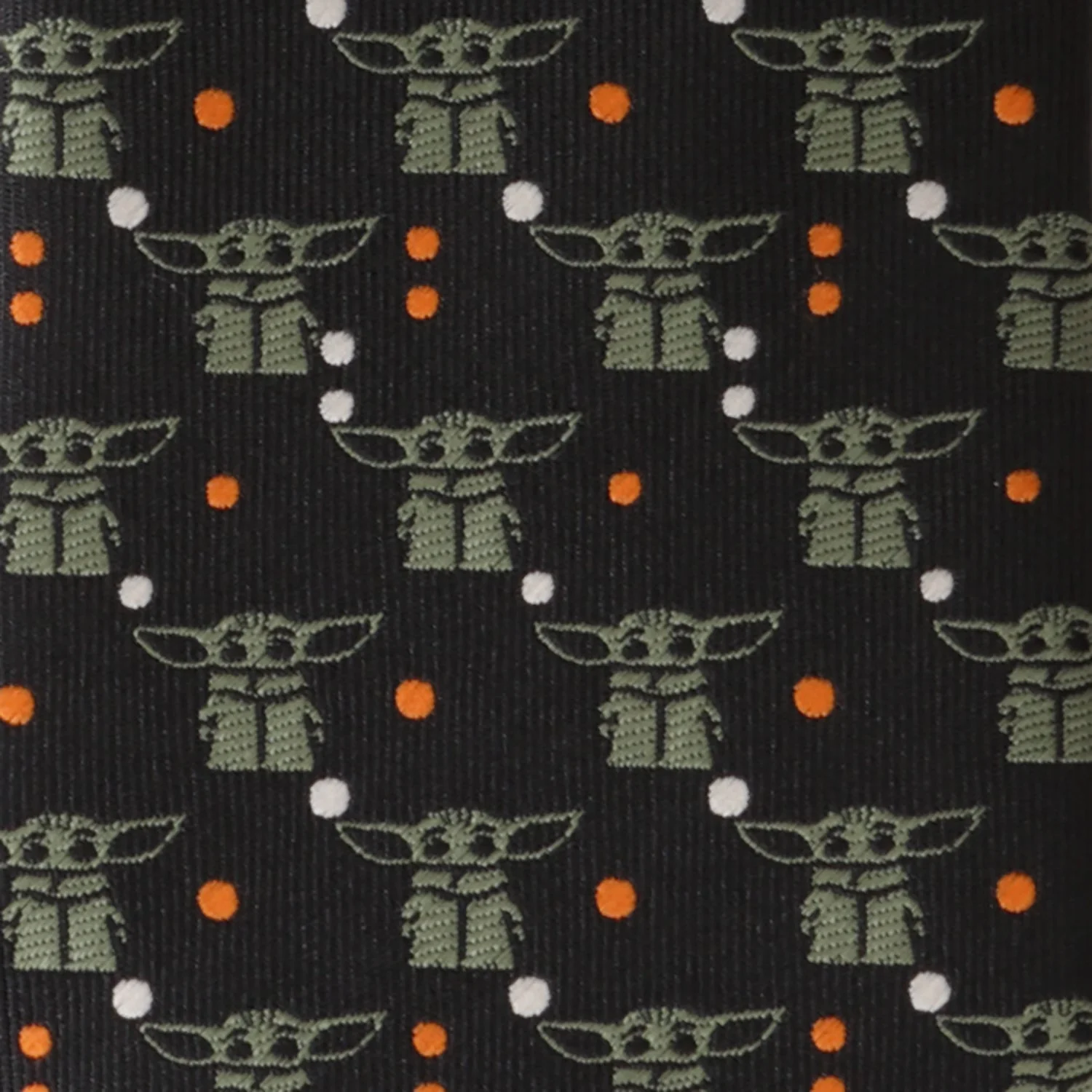 Star Wars Grogu Black and Orange Dotted Pattern Tie - Image 5