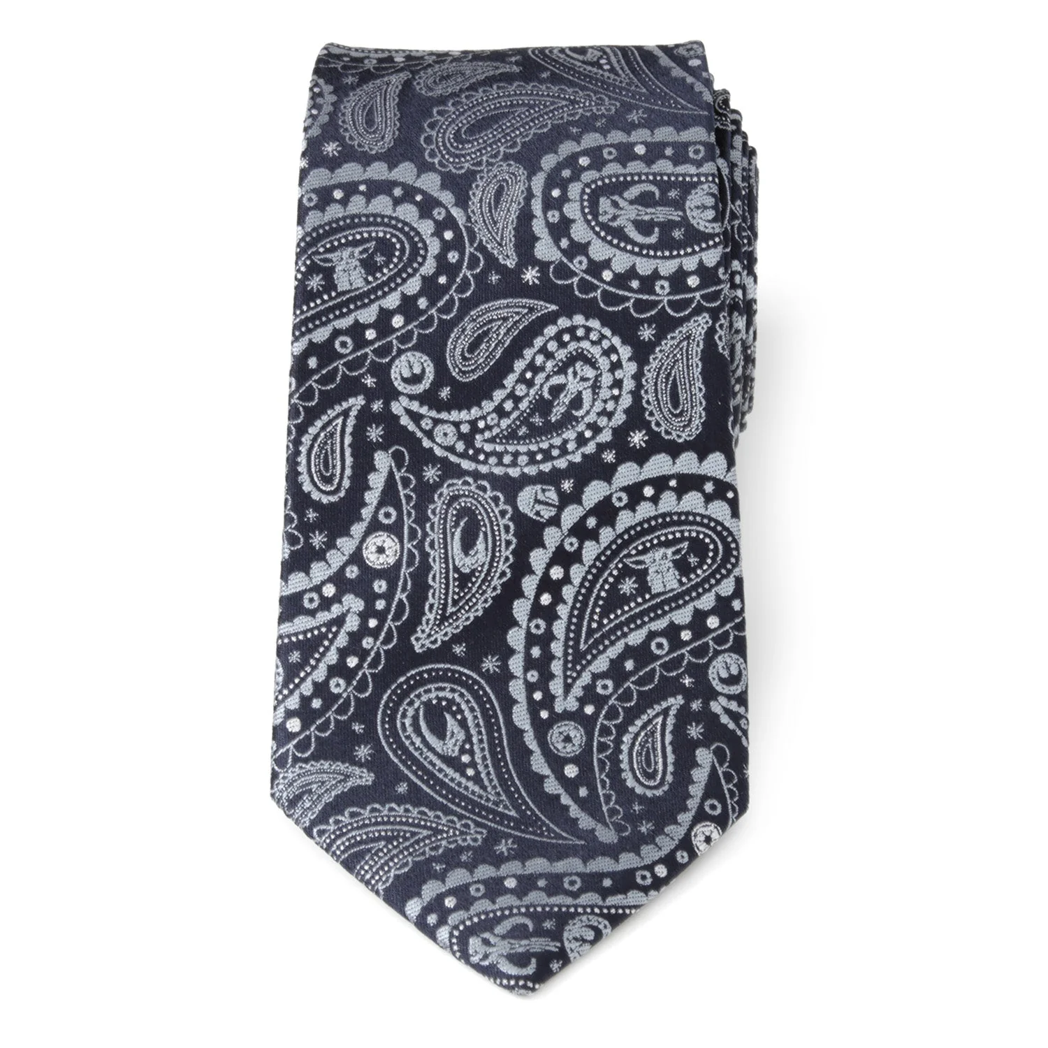 Star Wars The Mandalorian Blue Paisley 100% Silk Tie - Image 3