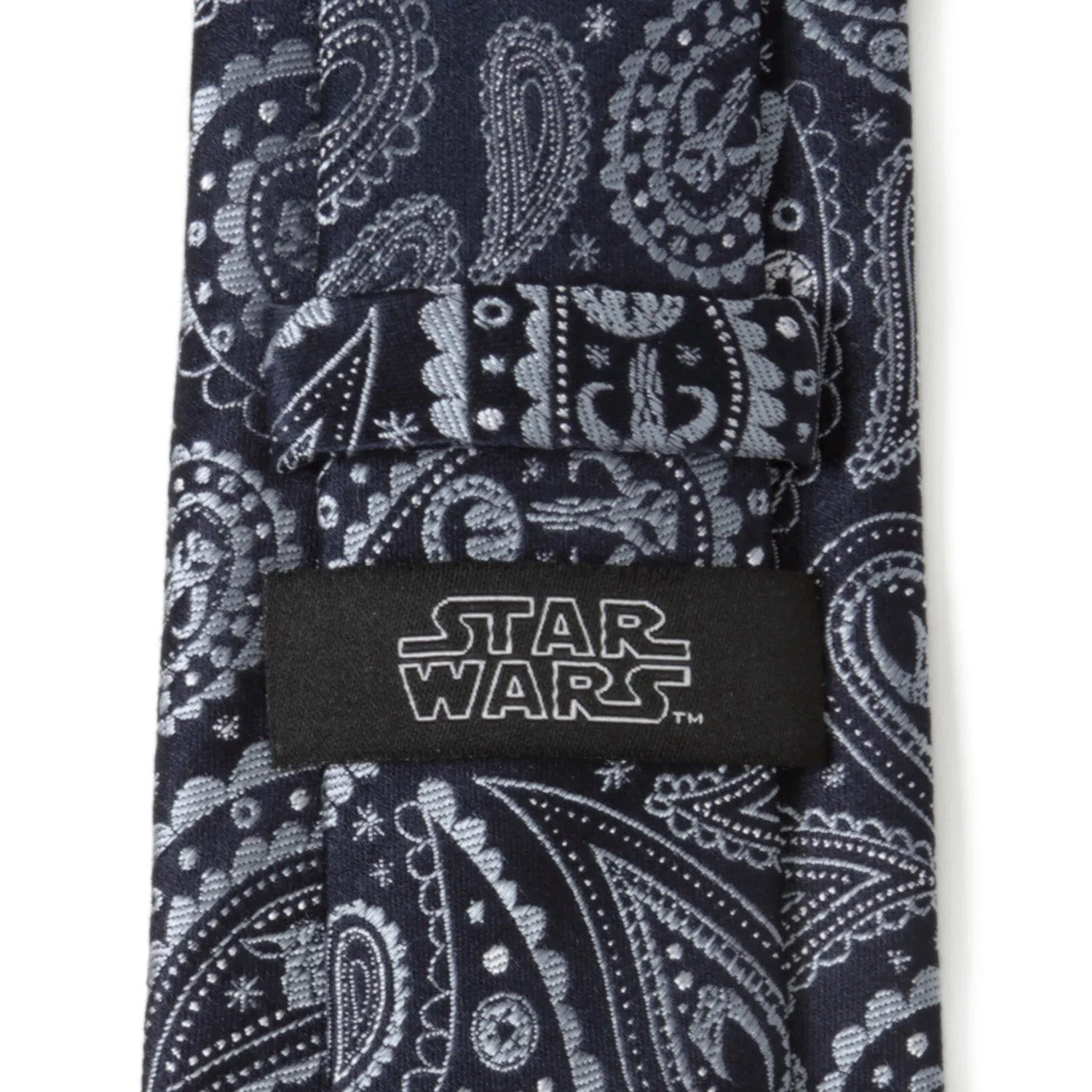 Star Wars The Mandalorian Blue Paisley 100% Silk Tie - Image 4