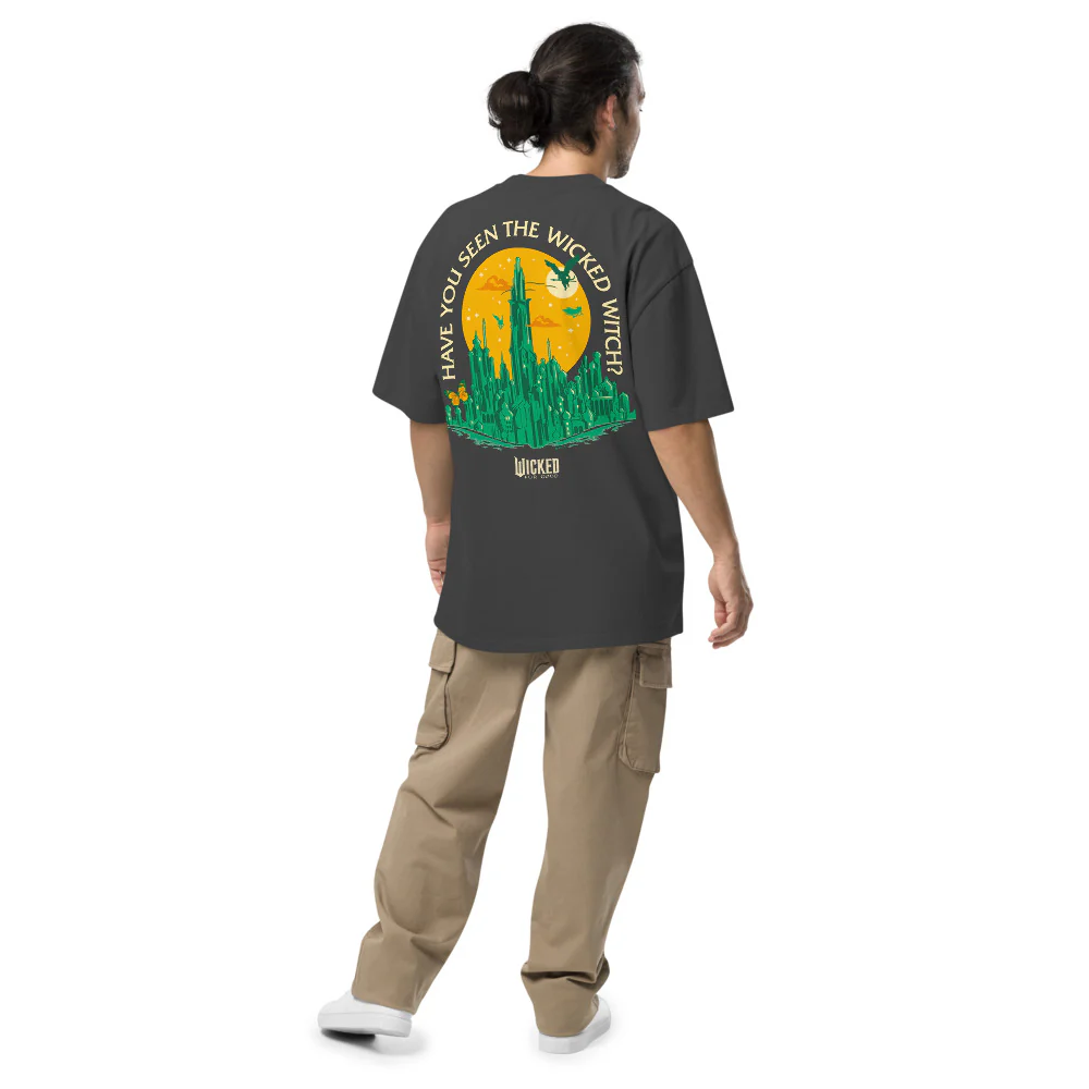 Wicked: For Good Have You Seen The Wicked Witch? Oversized Faded T-Shirt - Image 3