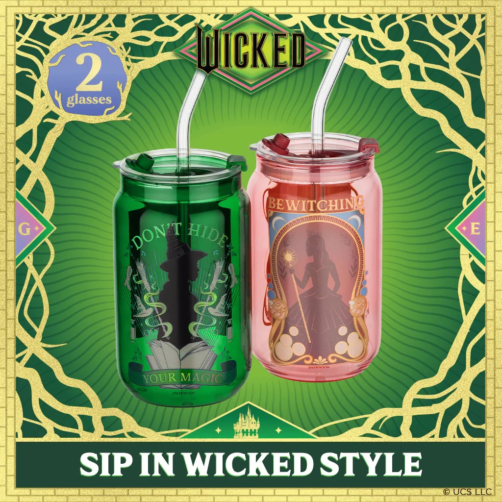 Wicked Enchanted Drinking Glasses with Lids and Straws - Image 4
