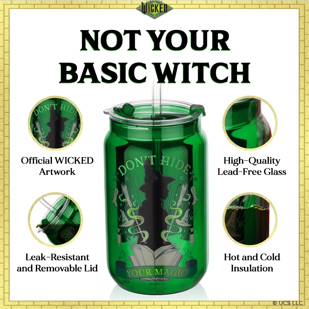 Wicked Enchanted Drinking Glasses with Lids and Straws - Image 5