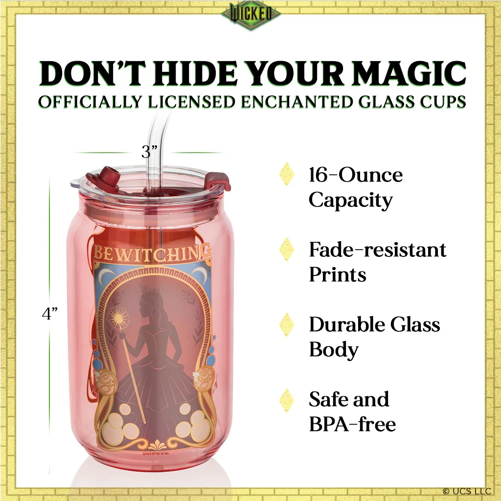Wicked Enchanted Drinking Glasses with Lids and Straws - Image 6